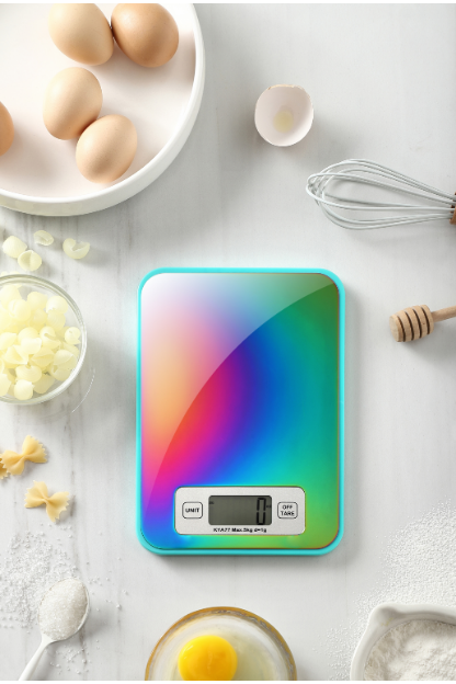 Marco Almond® KYA77 Food Scale, Titanium Coated Rainbow Digital Kitchen Scale Measures in Grams and Ounces