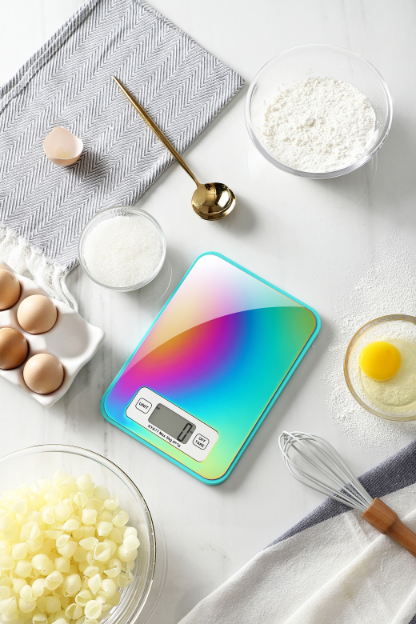 Marco Almond® KYA77 Food Scale, Titanium Coated Rainbow Digital Kitchen Scale Measures in Grams and Ounces