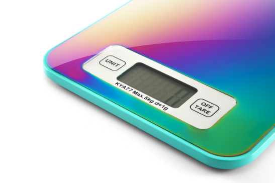 Marco Almond® KYA77 Food Scale, Titanium Coated Rainbow Digital Kitchen Scale Measures in Grams and Ounces